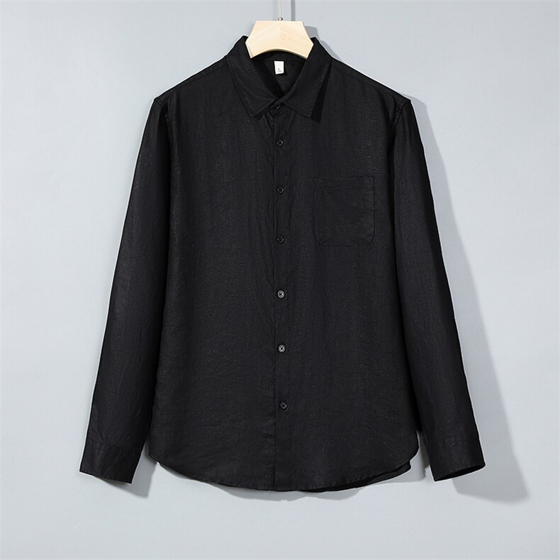 风高品质100%纯亚麻手工盘扣长袖衬衫xz815-8620p110，男装衬衫，星座815（原A203）