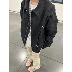 【有货】cleanfit短款褶皱外套男款春秋高级感痞帅夹克W186LL-P72，男装夹克，星座1007（原301D）