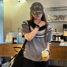 夏季新款民族风彩绘印花休闲短袖潮牌设计感个性百搭圆领T恤，男装T恤，星座1210-1