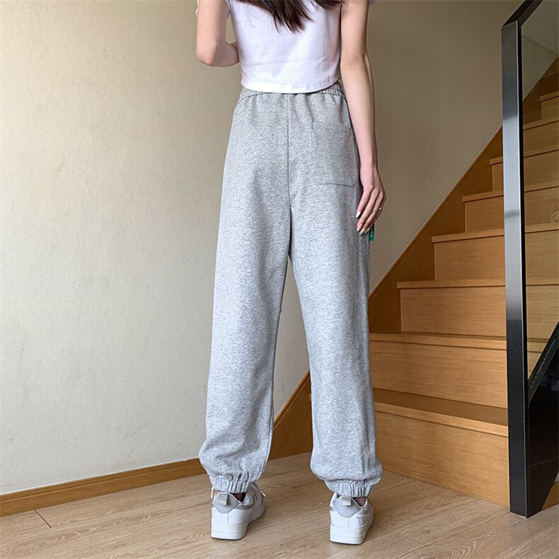 抖音得物唯品品质2025女模新品纯色运动裤夏装卫裤K003P50,男装休闲裤,电商042