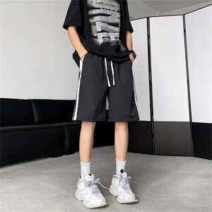 休闲短裤男士韩版潮流条纹拼色2024夏季新款ins五分裤K5500-P28图片