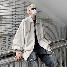 2025新款港风高街春秋薄款翻领休闲飞行服夹克外套1295-P65，男装夹克，星座910-5
