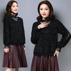 潮流长袖花纹蕾丝衫/雪纺衫2021年春季休闲时尚，女装蕾丝衫/雪纺衫，婷思杰（原婷想服饰）