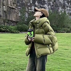 808#原版版型云朵大泡芙连帽加厚短款棉服图片