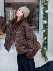 现货！放心推！洋气豹纹羽绒服女2025冬新款女装白鸭绒外套，女装羽绒服，慧尚依恋
