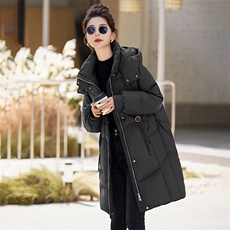 2023冬季新款拼接加厚中长款羽绒服女白鸭绒防寒外套，女装羽绒服，琦鑫阁（原依鑫阁）