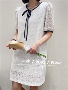 【现货】 夏季新款 面料连衣服 小香风图片