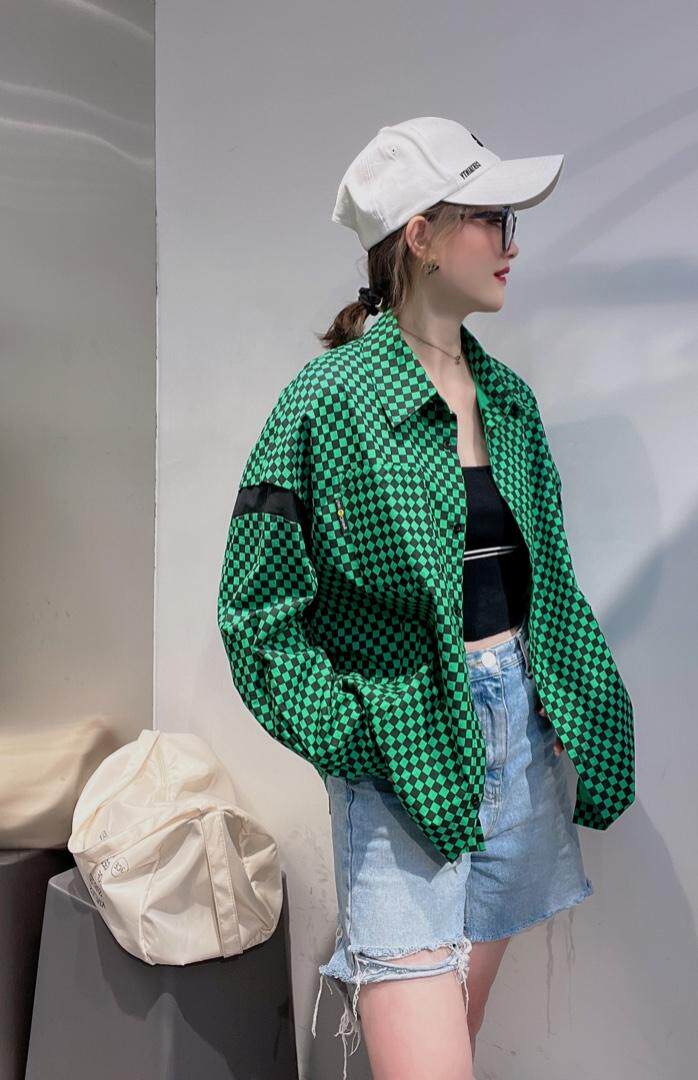 春季新款格子衬衫，女装衬衫，幻妍