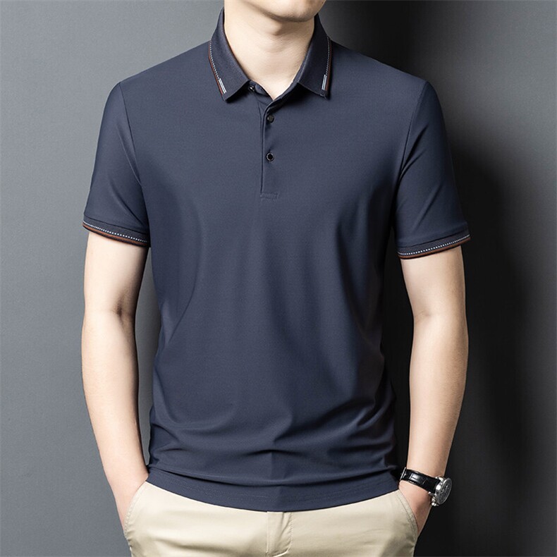 ZL4368春夏男士新款短袖T恤锦氨青年修身翻领体恤休闲POLO衫图片