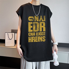 可设48小时发货支持抖音得物来样二开240克重磅美式麂皮绒背心t恤，男装T恤，电商A486-1