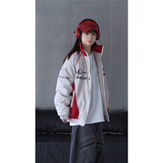抖音视频截图只展示慎用大货已到机车潮牌棉服77950特P85，男装棉衣，星座226-2