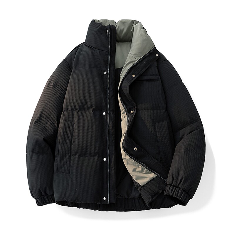 立领玉米格高街肌理感羽绒服情侣新冬90白鸭绒2025SYR2601-P240，男装羽绒服，星座610B-1