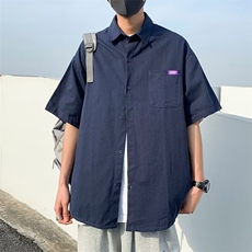 白衬衫男夏季新款短袖港风百搭学生简约宽松衬衣CS2-P30，男装衬衫，星座1109-3