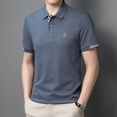 夏季新款男士纯棉翻领短袖t恤中年有领男装上衣服休闲POLO衫，男装T恤，电商B212（原钱塘6029）