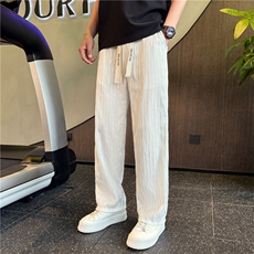 KK175-P58社会小伙宽松纹理冰丝直筒裤夏季薄款阔腿裤跑步机景，男装休闲裤，星座215（原电商B249）