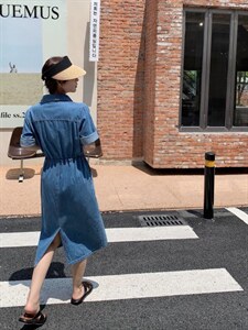 牛仔连衣裙，女装连衣裙，肆尔