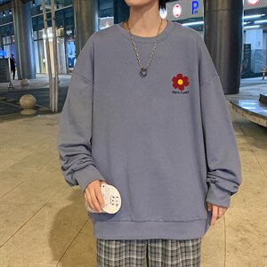 S6257-P28  秋季圆领卫衣男大码韩版宽松长袖外套图片