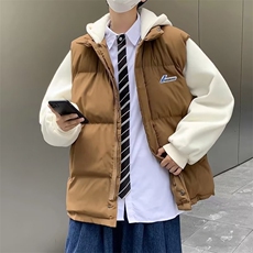冬季潮牌假两件连帽棉衣男韩版ins潮流面包服棉袄上衣W6074-P75，男装棉衣，星座512-2