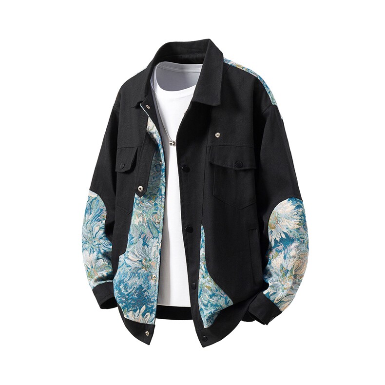 立体白底风大码M-5XL植物花卉刺绣美式夹克男JK7806P95控138，男装夹克，星座227-7