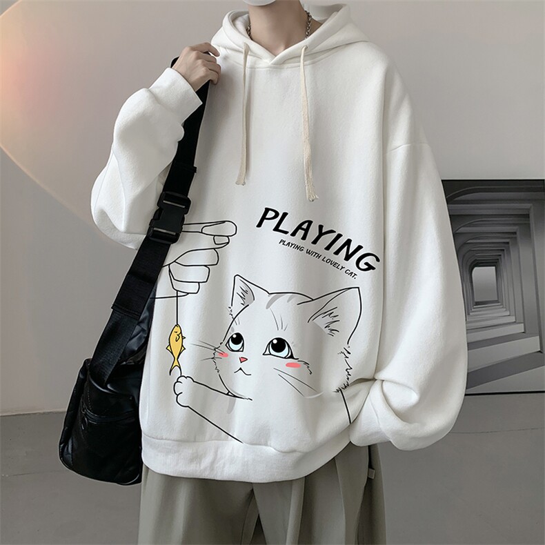 连帽卫衣男大码运动服帽衫外套WY2129-P35加绒款P40,男装卫衣,电商A040