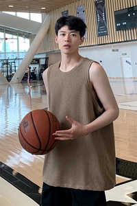 8XL-M 特大码无袖T恤男肌理感冰丝坎肩运动篮球背心男DX320P30图片