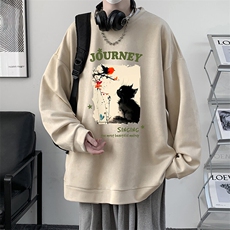 麂皮绒卫衣男大码重磅长袖t恤男JW81433-P35，男装T恤，电商A040