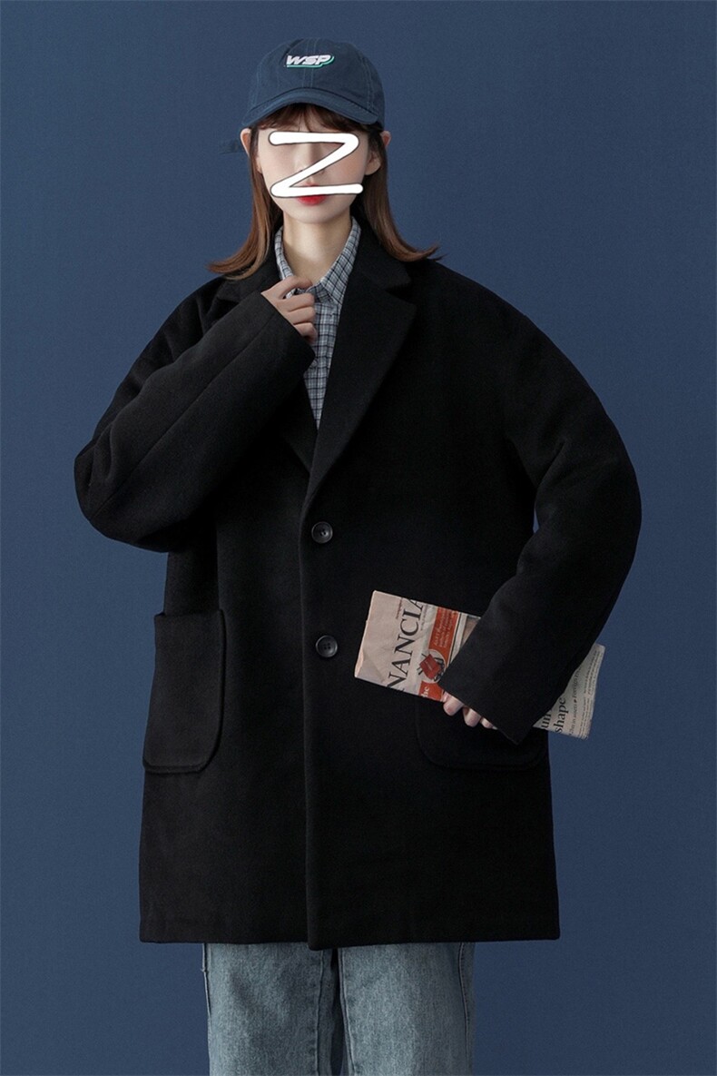 N2075/P90冬季男士呢大衣男中长款男那呢料中性风潮呢子外套风衣，男装毛呢大衣，电商A141