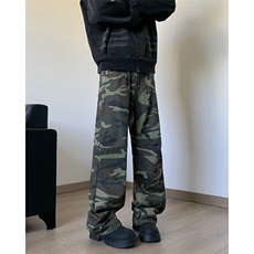 美式复古迷彩阔腿男女潮牌高街微喇裤裤子直筒宽松牛仔裤长裤，男装牛仔裤，星座410-6（原星座1304-1）