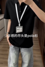 【网图】B221美式ins修身翻领polo衫短袖T恤SY2547-特P15控39，男装T恤，电商B221