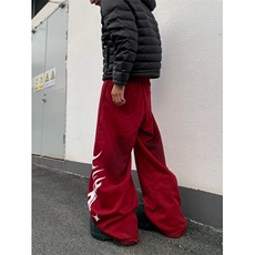 美式高街脏脏做旧图腾印花弯刀卫裤男女设计感阔腿裤潮宽松运动，男装休闲裤，四季星座505