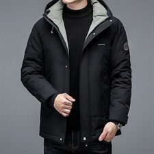 男士2023冬季新款羽绒服商务休闲男装宽松时尚纯色中年装潮流外套，男装羽绒服，电商B212（原钱塘6029）