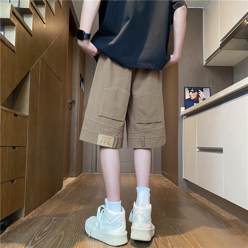 INS夏季新款高街反穿设计宽松休闲短裤B315-K24080-特p35控68,男装休闲裤,电商B315