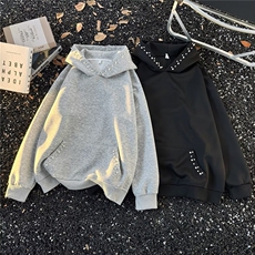 网图cleanfit珍珠连帽开衫卫衣男款美式高街钉珠外套JKA205-特P53，女装短外套，星座1007（原301D）