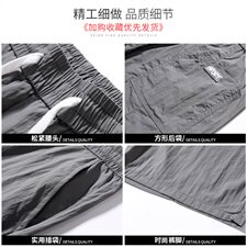 冰丝亚麻短裤男夏季潮松紧腰中裤棉麻宽松休闲五分裤外穿Z106-P30，男装休闲裤，星座509