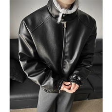 冬季荔枝皮狼王座山雕加厚棉服情侣男装PU皮棉衣外套S538-特118，男装棉衣，电商A233-1