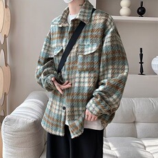 W1028-P57潮流新款流行简约毛呢小香风格子外套，女装短外套，电商B323A