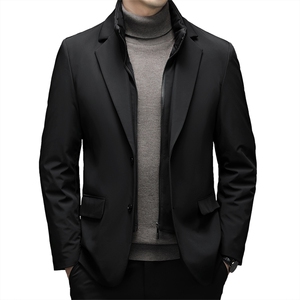 男装羽绒服冬季2023新款中年爸爸装商务休闲男士上衣加厚保暖外套图片