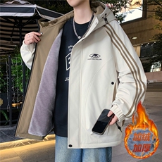 数据款秋冬季加绒加厚青少年连帽夹克男潮牌设计感外套JK8801-P75，男装夹克，星座301D(原星座1004-8）