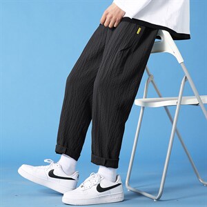 厂家力推2024夏季主推青少年大码港风休闲大白小脚裤男K915128图片