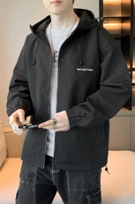 冲锋衣连帽夹克男宽松落肩纯色上衣外套DSA157B-JK727-P50，男装夹克，电商A157B