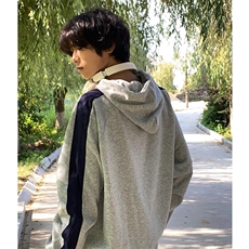 大货已出拼色百搭秋季连帽卫衣男宽松914-4-WY32-P68控88非网图，男装卫衣，星座914-4