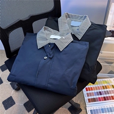 格纹拼接假两件棉服外套男女冬季保暖棒球服夹克翻领W6853-P65，男装夹克，星座412-3