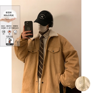 新标90绒抖音直播品质羽绒服 兔毛领宽松加厚羽绒外套Y866-P238图片