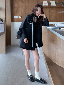 气质法式飘带西装外套女2025年春季新款高级感显瘦职业风图片