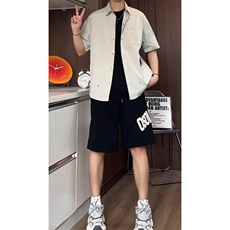 夏季痞帅工装短袖衬衫男士外套薄款凉爽半截袖休闲衬衣CS4216P40，男装T恤，电商A128