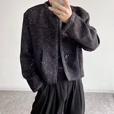 痞帅高级感小香风无领韩版夹克外套男女oversize春秋JW093，男装夹克，星座1116A（原606A-3）