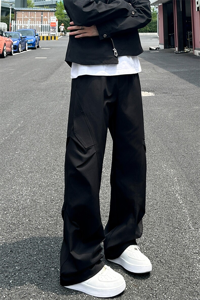 秋季新款休闲裤宽松直筒褶皱工装裤抖音品质A111-A357-P38,男装工装外套,电商基地A111