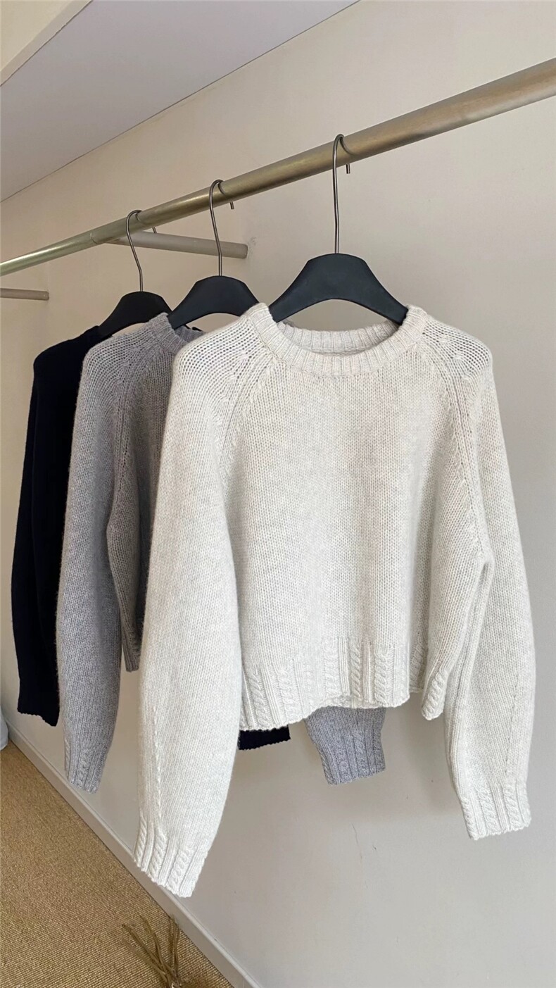 2025年秋季常规套头单件长袖圆领袖口扭花，女装羊毛衫，圣旺供货