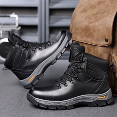 冬季新东北男款雪地靴男加绒加厚防滑羊毛厚底棉靴子男士棉鞋，男鞋雪地靴，电商A223