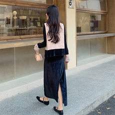 26春季现货数据好新中式天丝绒三件套2C032302P145K198，女装套装/套裙，2C032